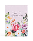 Floral notebook with colorful flowers on a white background