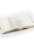 Open book on a white background