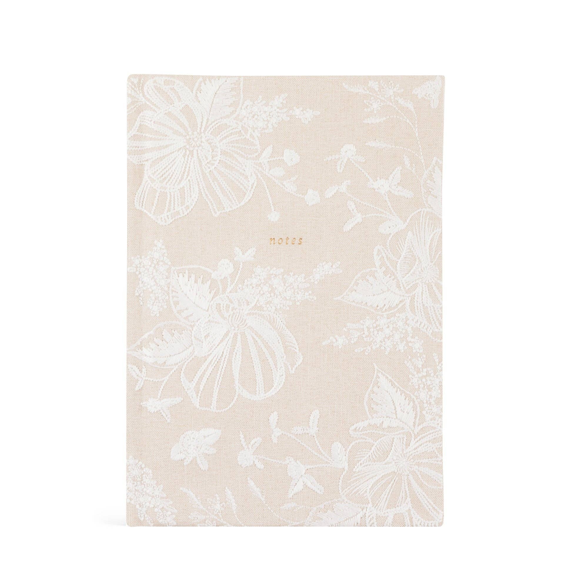 Notebook with floral pattern on beige cover