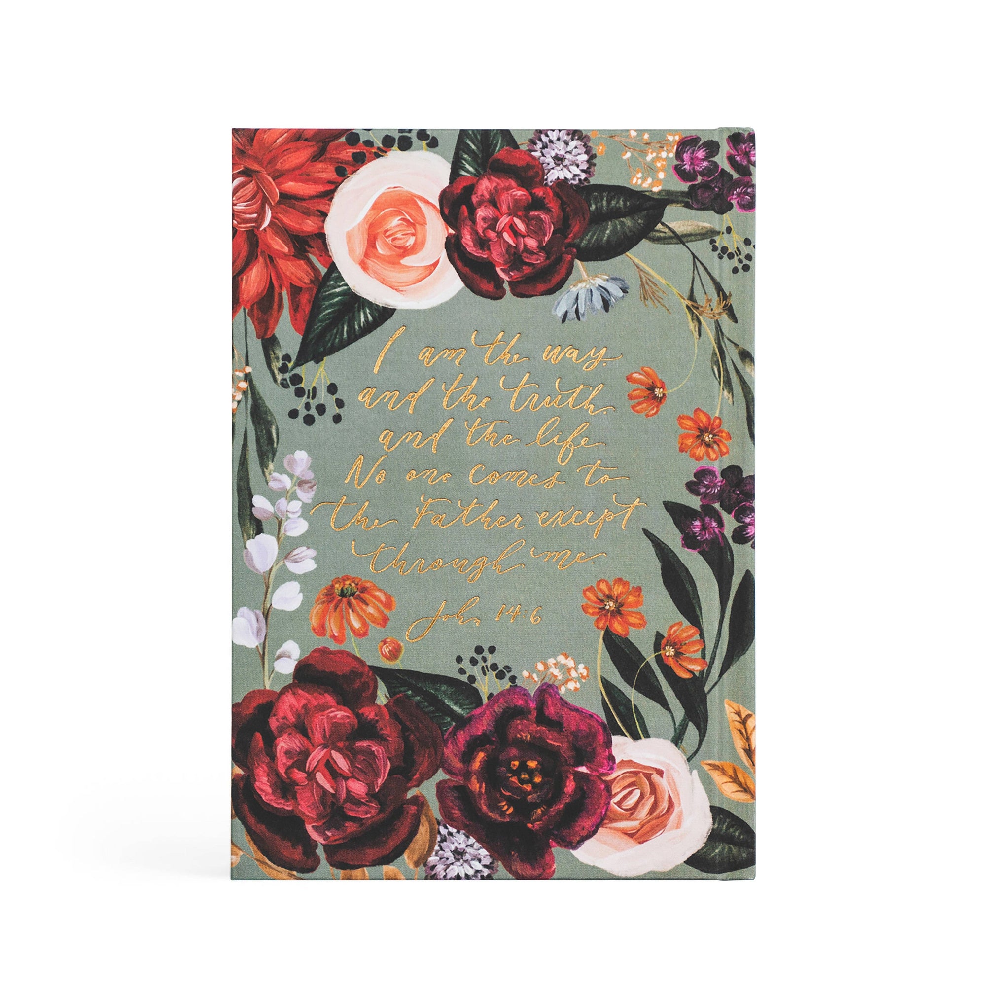 Floral design with text on a green background