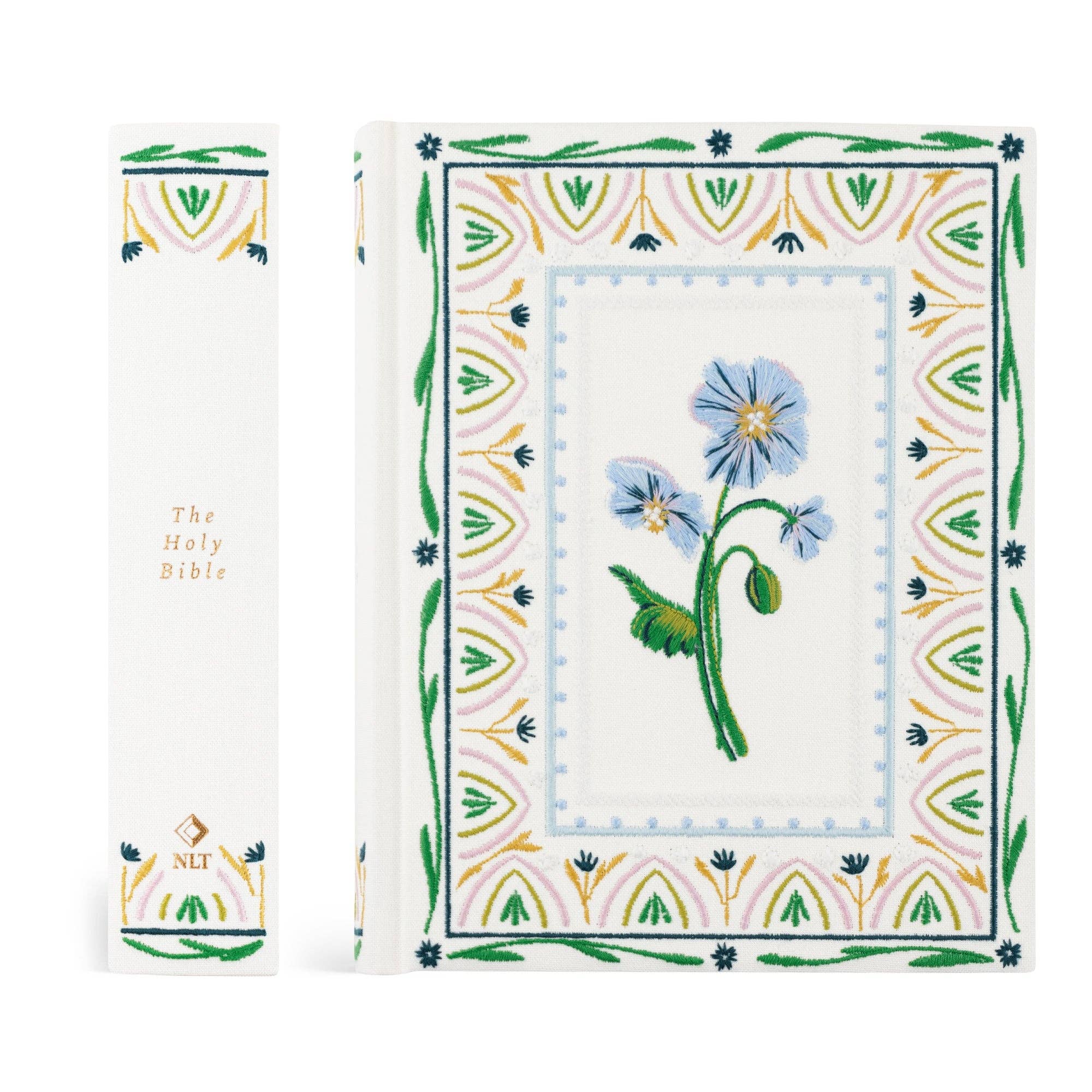 Decorative book cover with floral design and intricate patterns on a white background