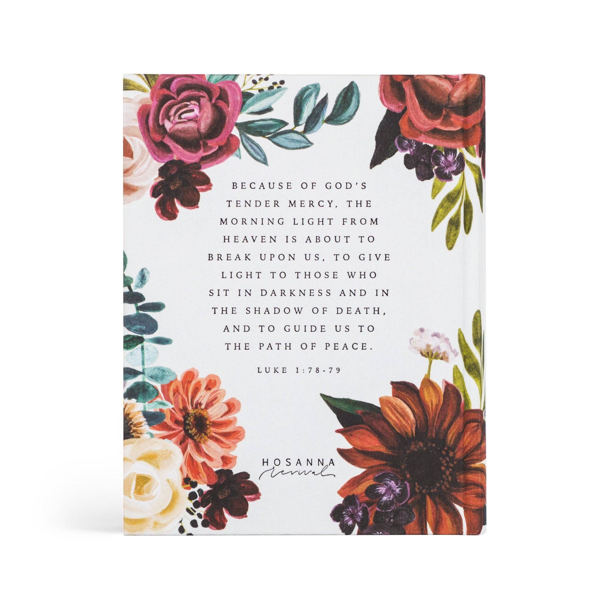 Floral design withbiblical text on a white background
