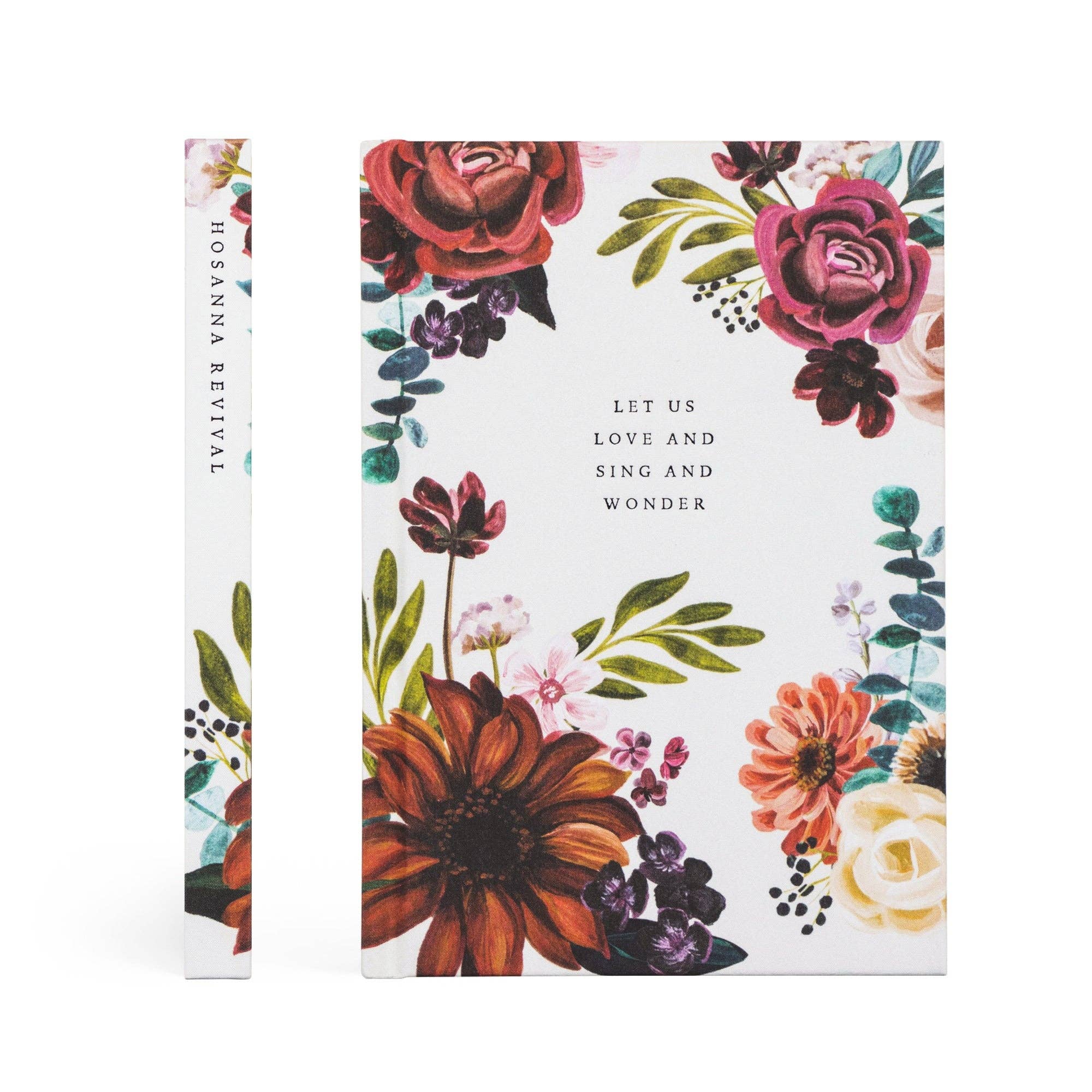 Floral notebook with motivational quote on a white background
